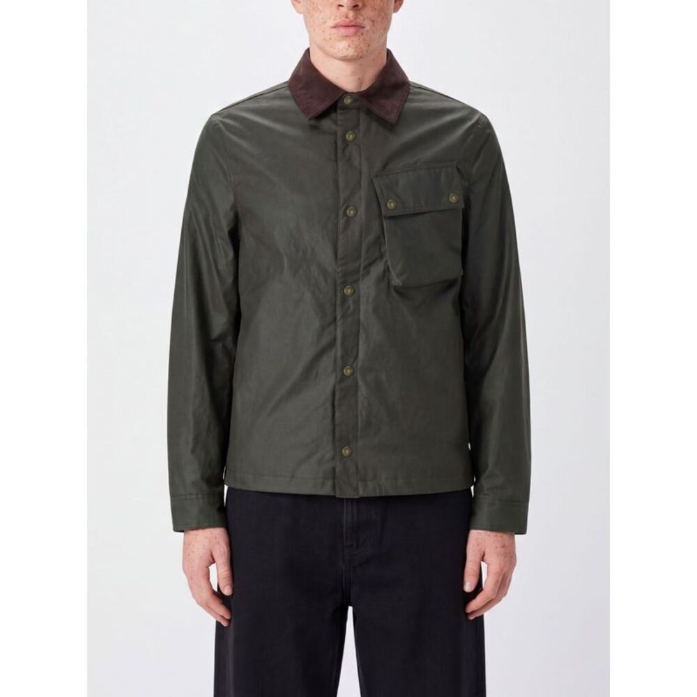 Belstaff Men Belstaff Waxed Cotton Shirt Jacket With Velvet Collar